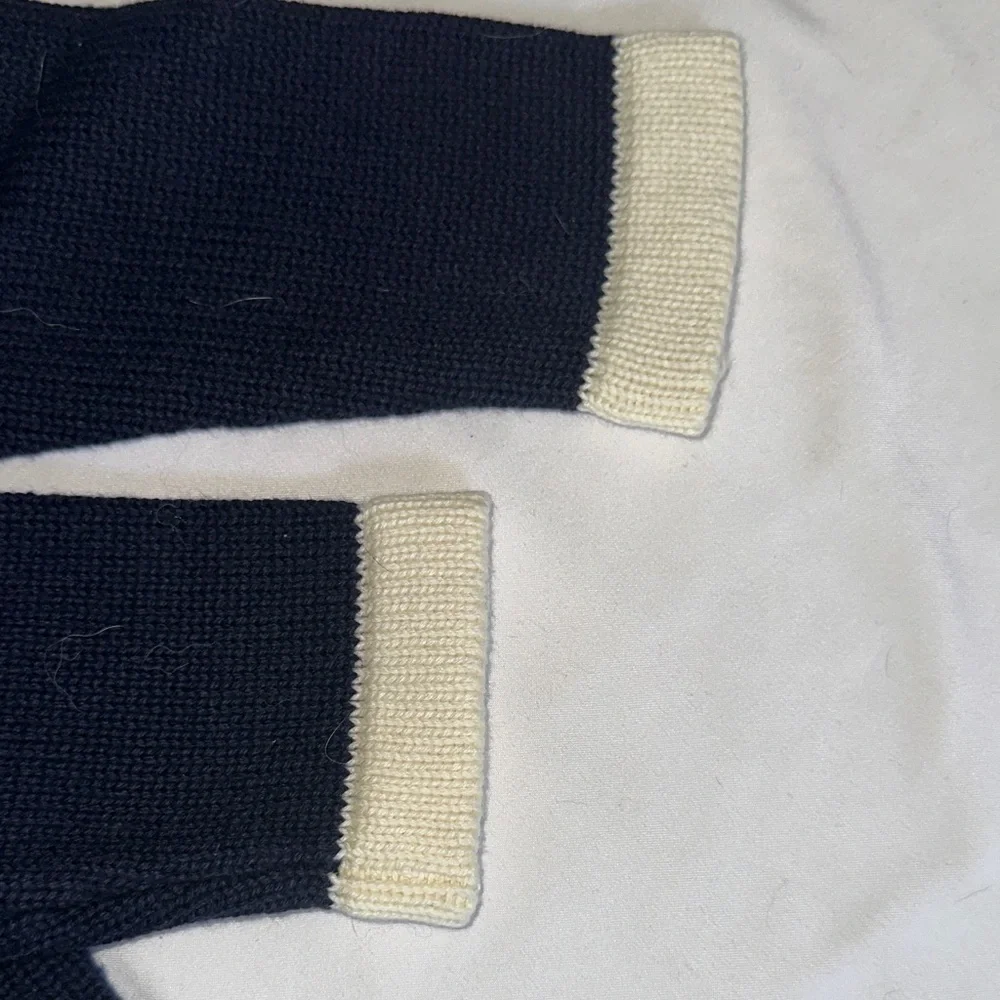 Ralph Lauren Navy and Cream Boys Cardigan Sweater with Patches